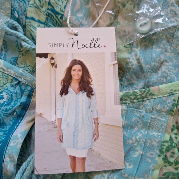 NWT Simply Noelle BoHo Long Sleeve Tie Neck Tunic Blouse Women's Size XXL - Picture 3 of 12